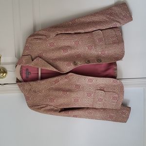 Ann Taylor pink jacquard blazer